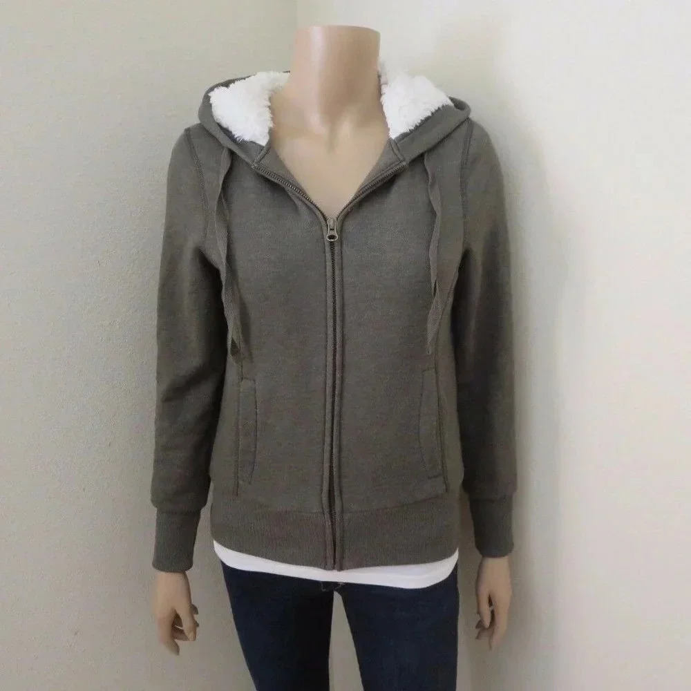 Old Navy Sherpa Fur Jacket Size XS Hoodie Green